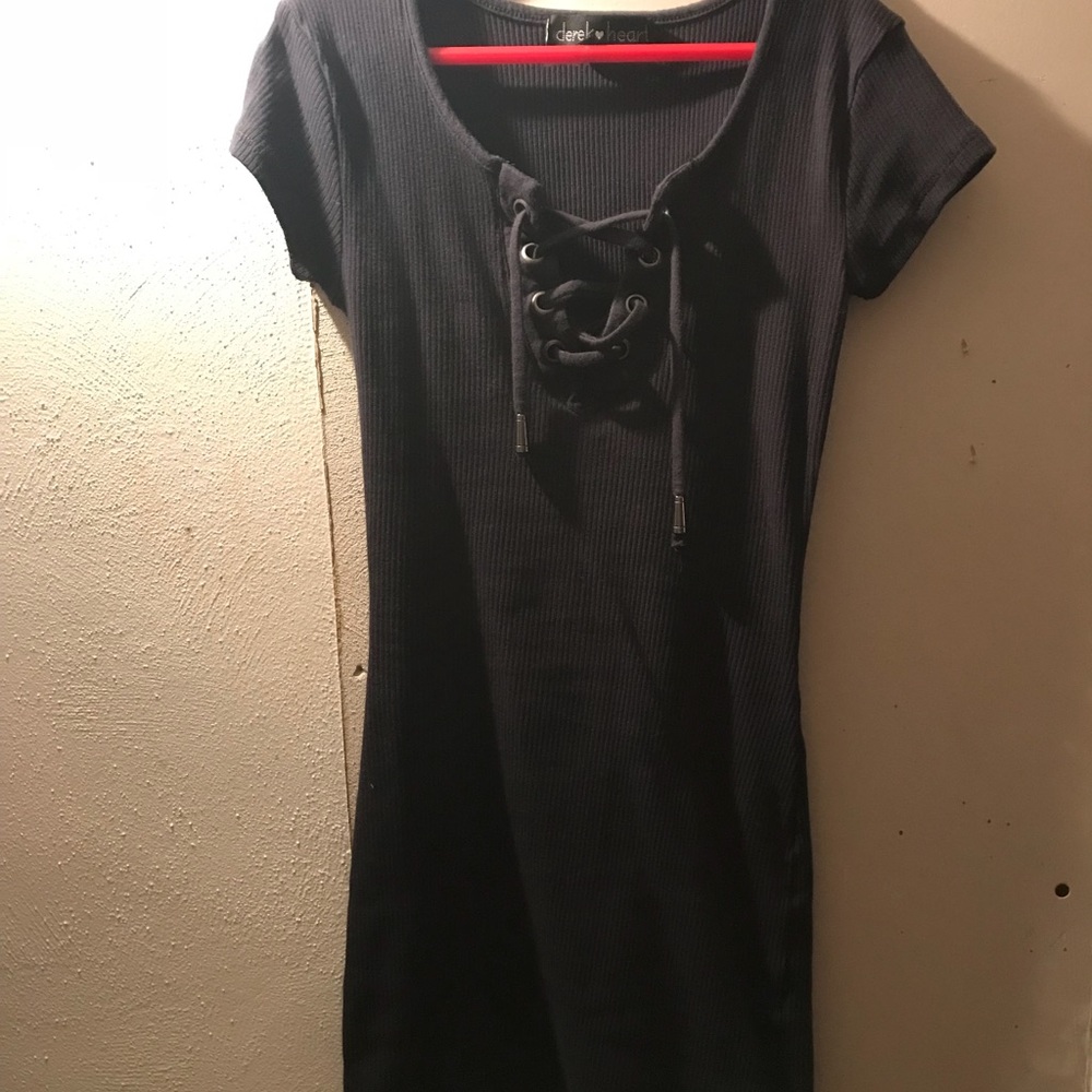 Dark blue body-con dress